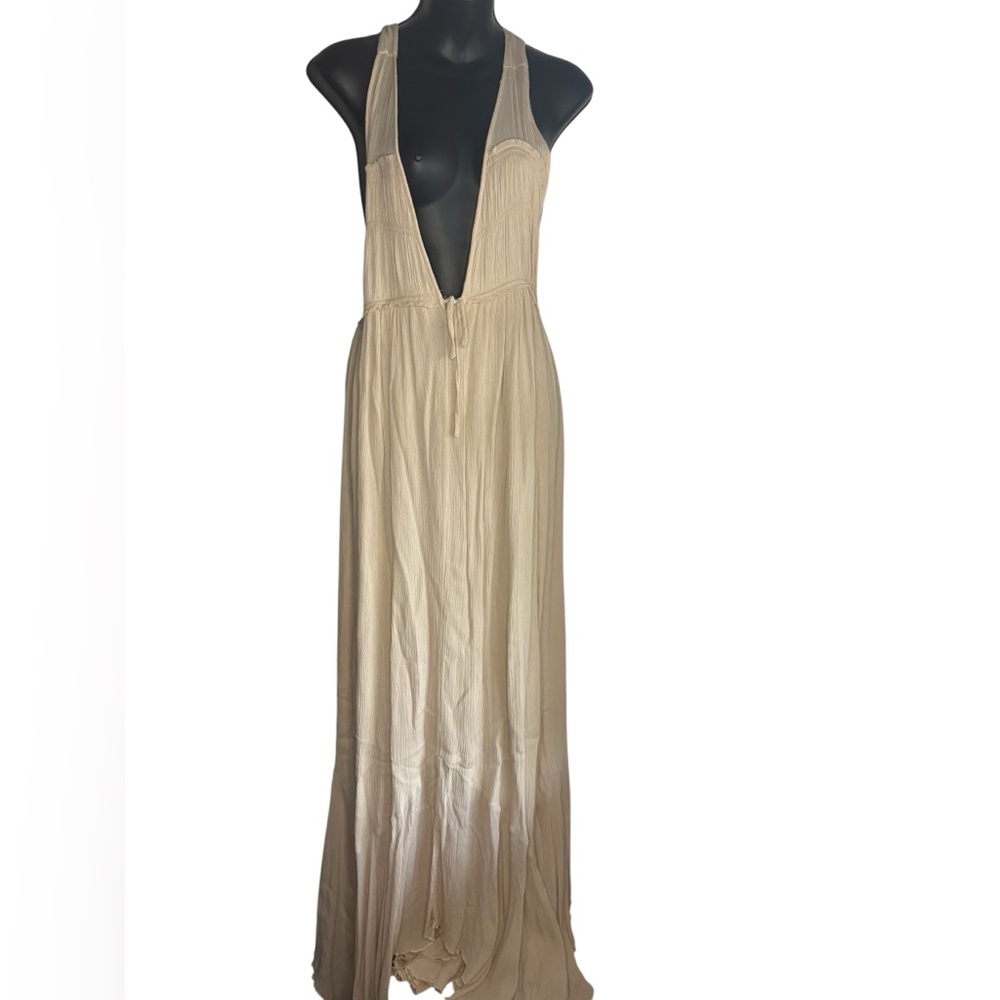 Free People Endless summer showstopper maxi dress size M Cream Textured Detail - Picture 4 of 11